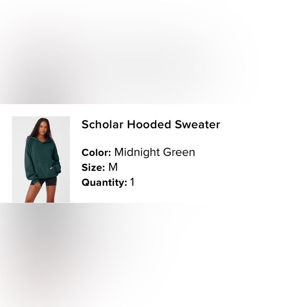 ALO Yoga Midnight Green Scholar Hooded Sweater